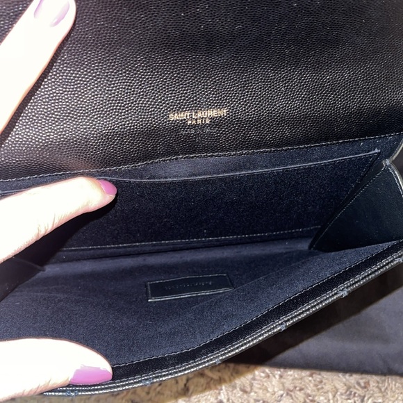 Saint Laurent Envelope Flap Pouch in Mix Matelassé Shiny Grained Leather - Picture 7 of 13